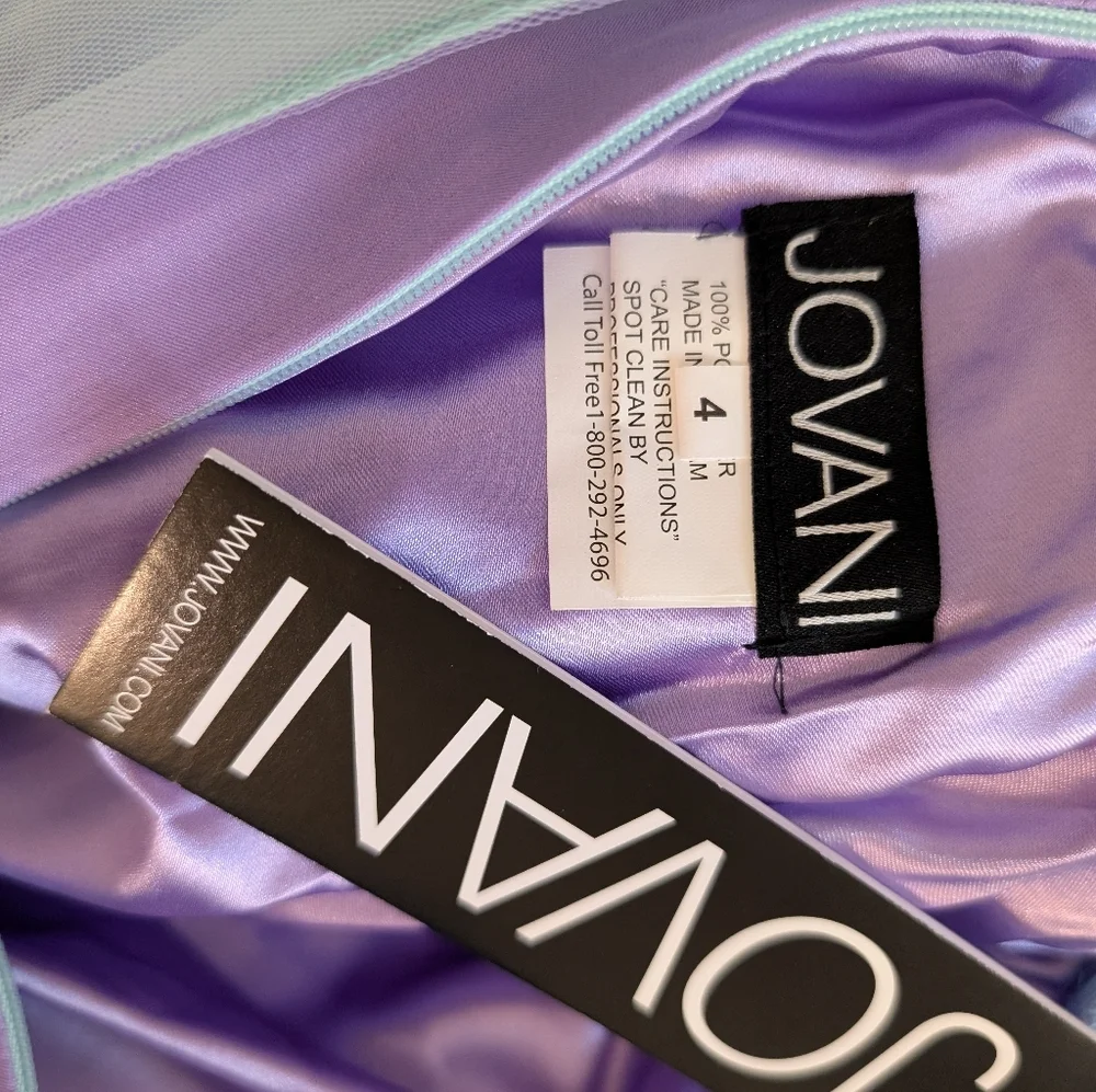 Jovani Multi Floral Embroidered Bodice Tulle Mini Dress Size 4 - Picture 2 of 11